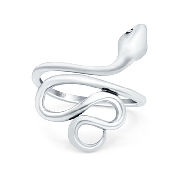 Snake Oxidized Band Solid 925 Sterling Silver Thumb Ring (23mm)